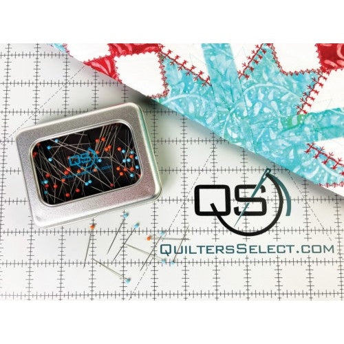 Quilters Select Pin Tin - with 100 glass-top pins