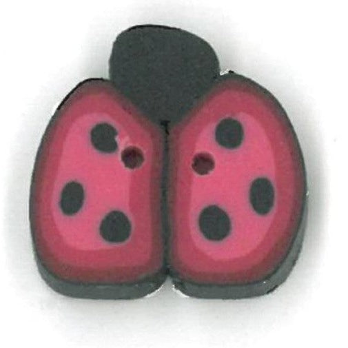 Small Cranberry Ladybug Button