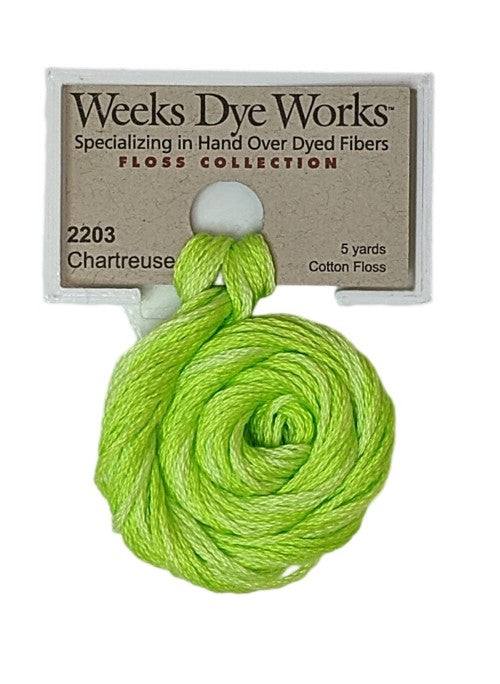 Weeks Dye Works 6 Strand Floss / 2203 Chartreuse