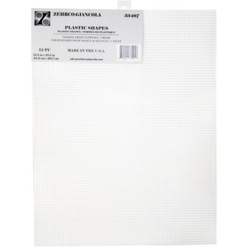 7ct Needlepoint Canvas - Clear Plastic - 13.5 x 10.5 - 12 sheets