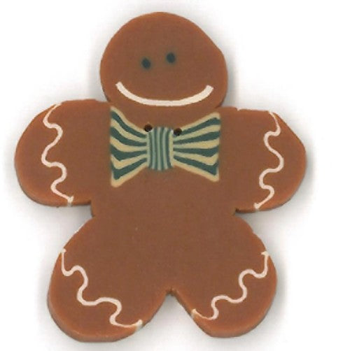 Gingerbread Boy Button - "Fred"