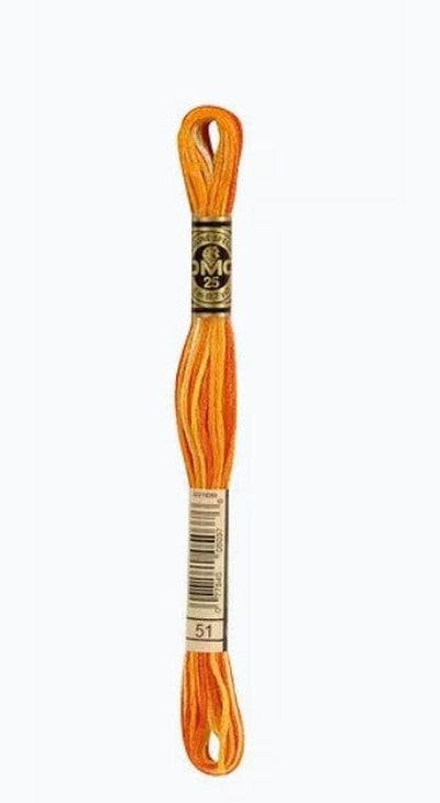 DMC 6 Strand Cotton Embroidery Floss / 51 Burnt Orange Variegated