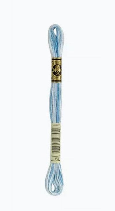 DMC 6 Strand Cotton Embroidery Floss / 67 Baby Blue Variegated