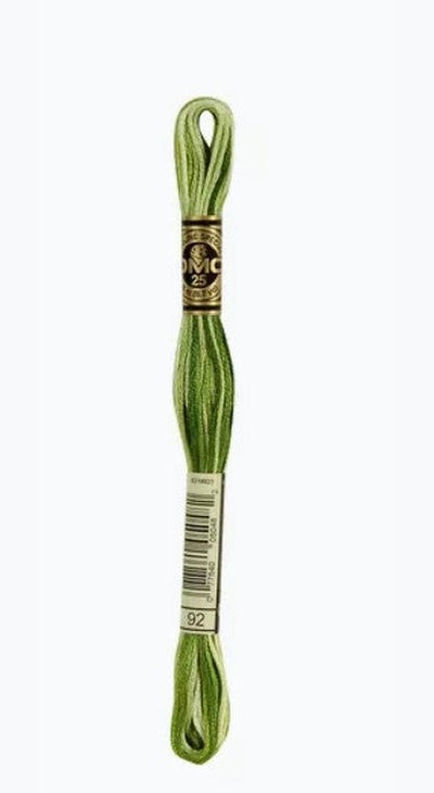 DMC 6 Strand Cotton Embroidery Floss / 92 Avocado Variegated