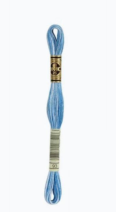 DMC 6 Strand Cotton Embroidery Floss / 93 Cornflower Blue Variegated