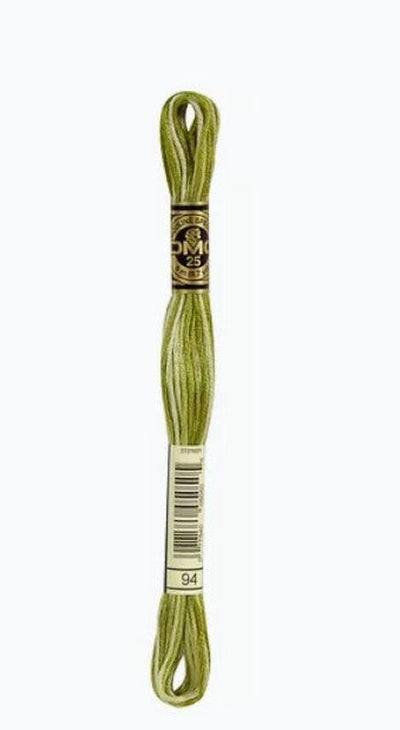 DMC 6 Strand Cotton Embroidery Floss / 94 Khaki Green Variegated