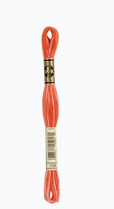 DMC 6 Strand Cotton Embroidery Floss / 106 Coral Variegated