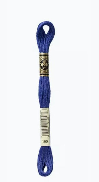 DMC 6 Strand Cotton Embroidery Floss / 158 MD V DK Cornflower Blue