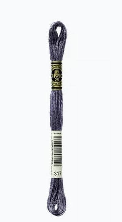 DMC 6 Strand Cotton Embroidery Floss / 317 Pewter Gray