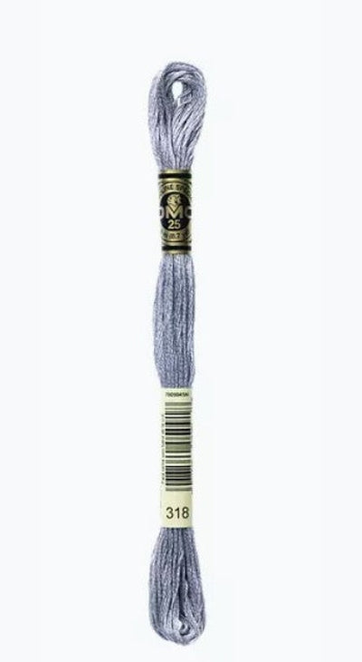 DMC 6 Strand Cotton Embroidery Floss / 318 LT Steel Gray