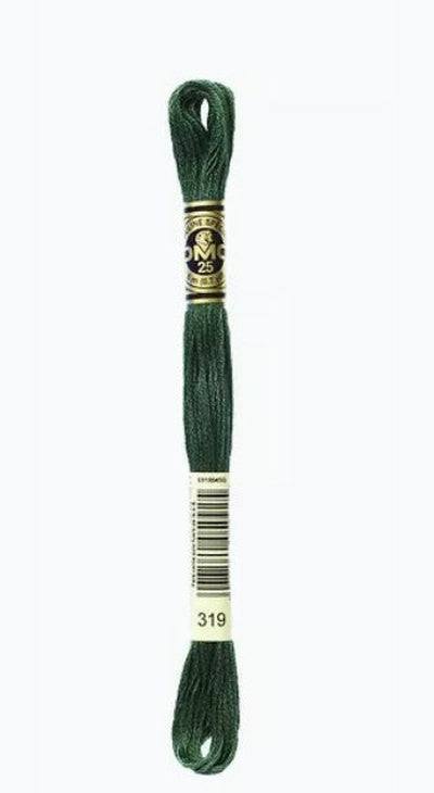 DMC 6 Strand Cotton Embroidery Floss / 319 V DK Pistachio Green