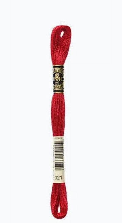 DMC 6 Strand Cotton Embroidery Floss / 321 Red