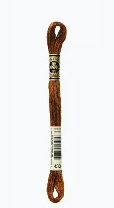 DMC 6 Strand Cotton Embroidery Floss / 433 MD Brown