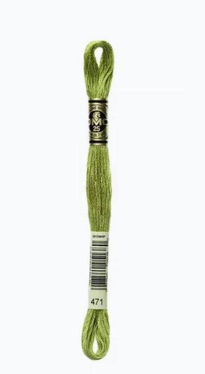 DMC 6 Strand Cotton Embroidery Floss / 471 V LT Avocado Green