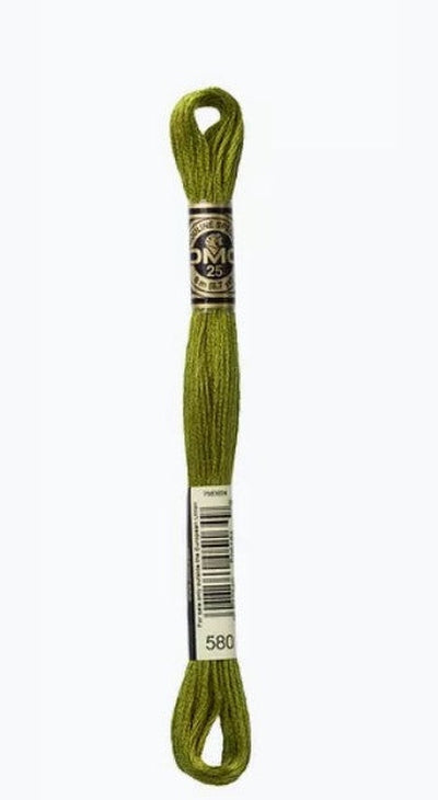 DMC 6 Strand Cotton Embroidery Floss / 580 DK Moss Green