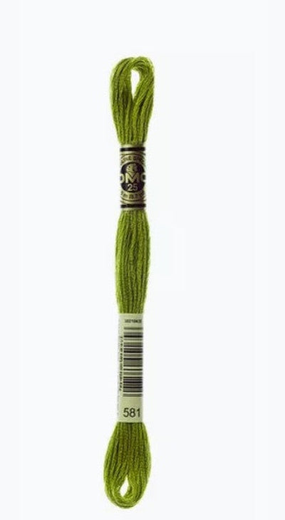 DMC 6 Strand Cotton Embroidery Floss / 581 Moss Green