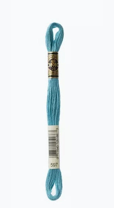 DMC 6 Strand Cotton Embroidery Floss / 597 Turquoise