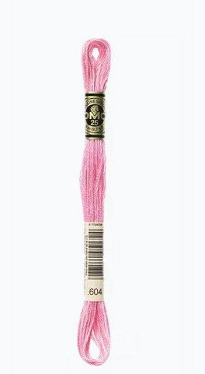 DMC 6 Strand Cotton Embroidery Floss / 604 LT Cranberry