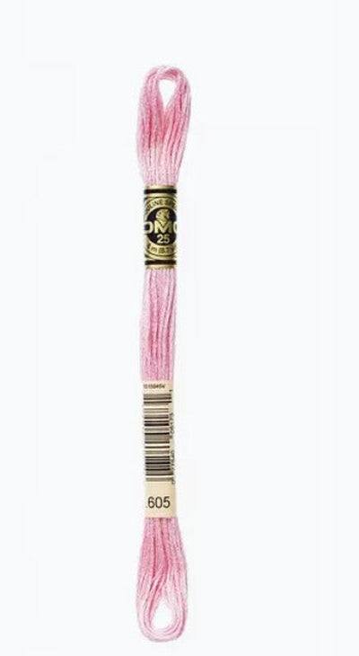 DMC 6 Strand Cotton Embroidery Floss / 605 V LT Cranberry