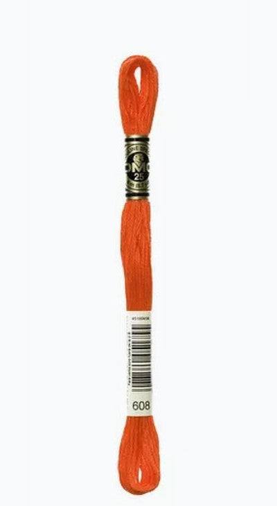 DMC 6 Strand Cotton Embroidery Floss / 608 Bright Orange