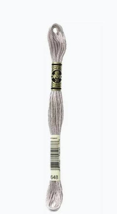 DMC 6 Strand Cotton Embroidery Floss / 648 LT Beaver Gray