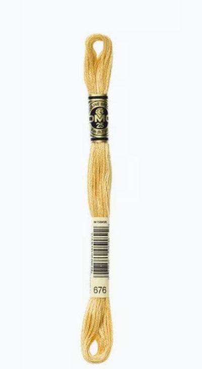 DMC 6 Strand Cotton Embroidery Floss / 676 LT Old Gold