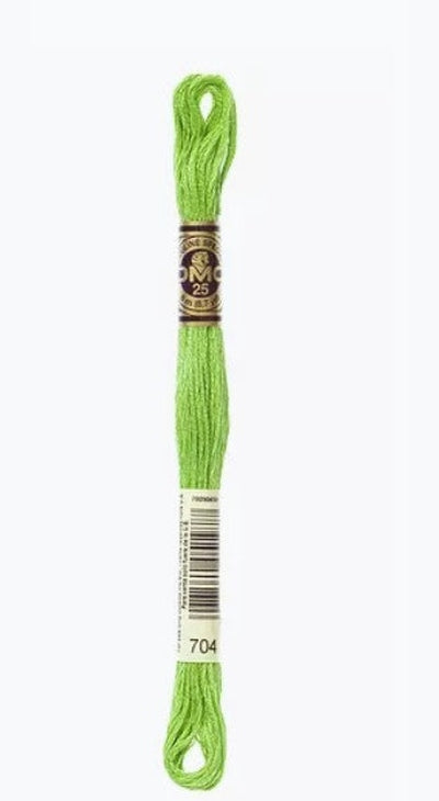 DMC 6 Strand Cotton Embroidery Floss / 704 Bright Chartreuse