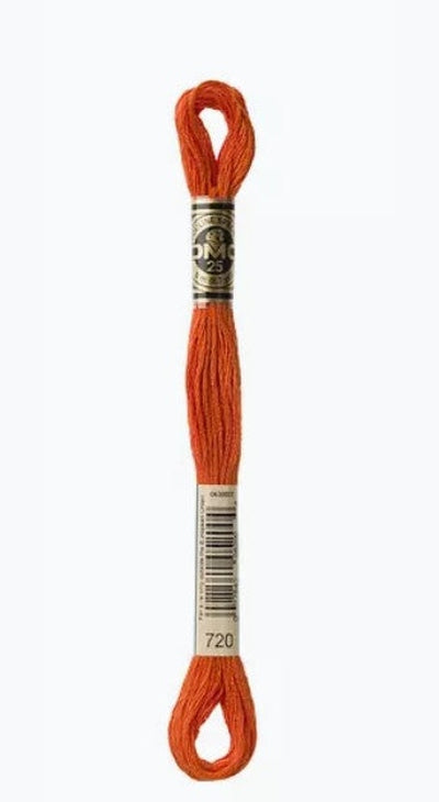 DMC 6 Strand Cotton Embroidery Floss / 720 DK Orange Spice