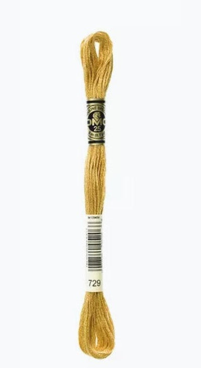 DMC 6 Strand Cotton Embroidery Floss / 729 MD Old Gold