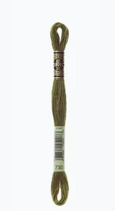 DMC 6 Strand Cotton Embroidery Floss / 730 V DK Olive Green