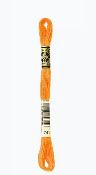 DMC 6 Strand Cotton Embroidery Floss / 741 MD Tangerine