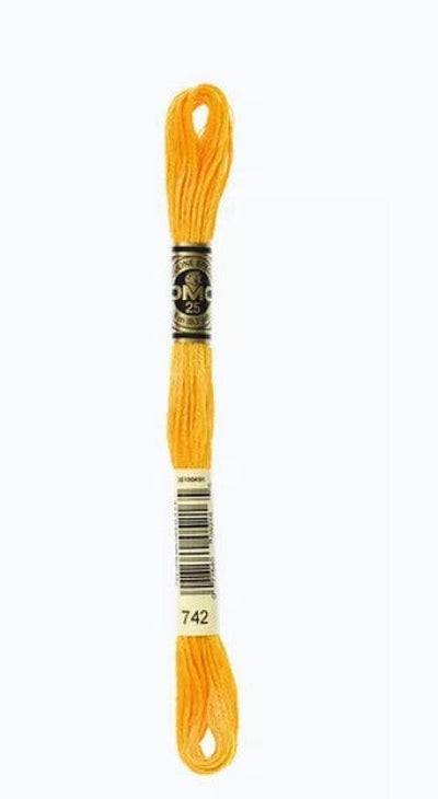 DMC 6 Strand Cotton Embroidery Floss / 742 LT Tangerine