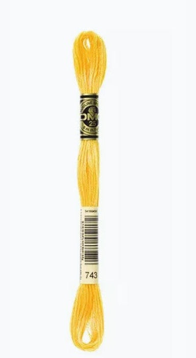 DMC 6 Strand Cotton Embroidery Floss / 743 MD Yellow