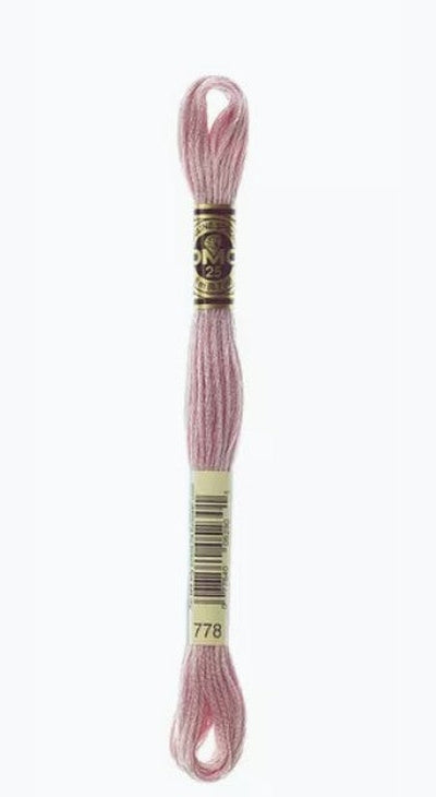 DMC 6 Strand Cotton Embroidery Floss / 778 V LT Antique Mauve