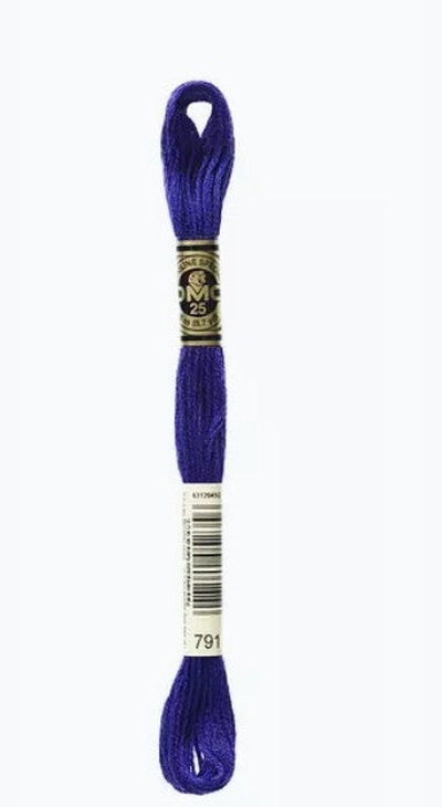 DMC 6 Strand Cotton Embroidery Floss / 791 V DK Cornflower Blue