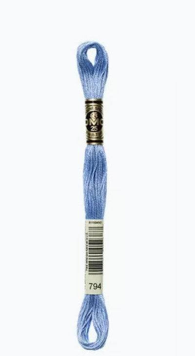 DMC 6 Strand Cotton Embroidery Floss / 794 LT Cornflower Blue