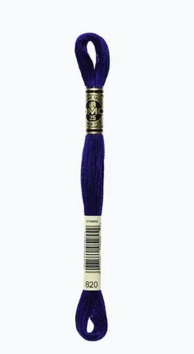 DMC 6 Strand Cotton Embroidery Floss / 820 V DK Royal Blue