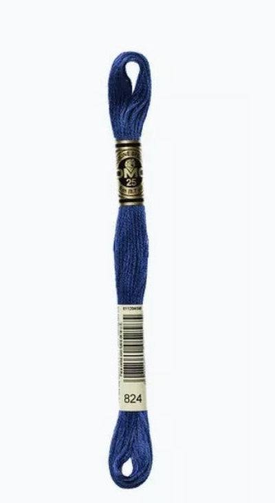 DMC 6 Strand Cotton Embroidery Floss / 824 V DK Blue