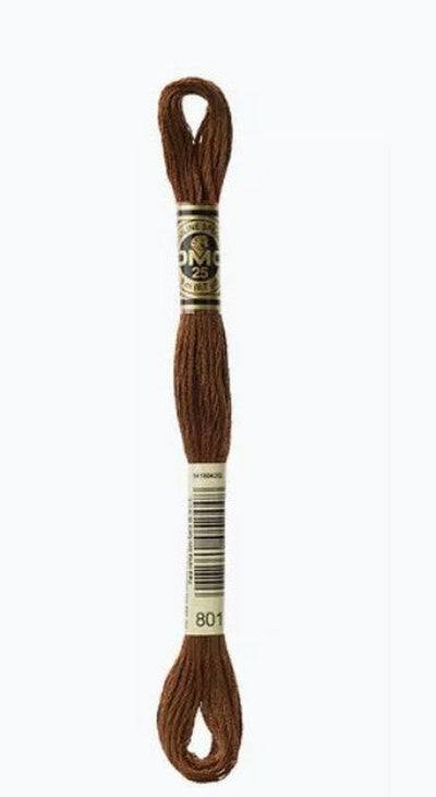 DMC 6 Strand Cotton Embroidery Floss / 801 DK Coffee Brown