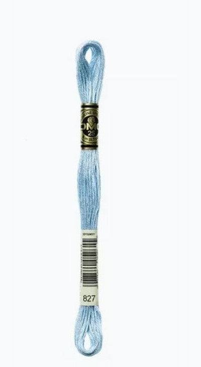 DMC 6 Strand Cotton Embroidery Floss / 827 V LT Blue