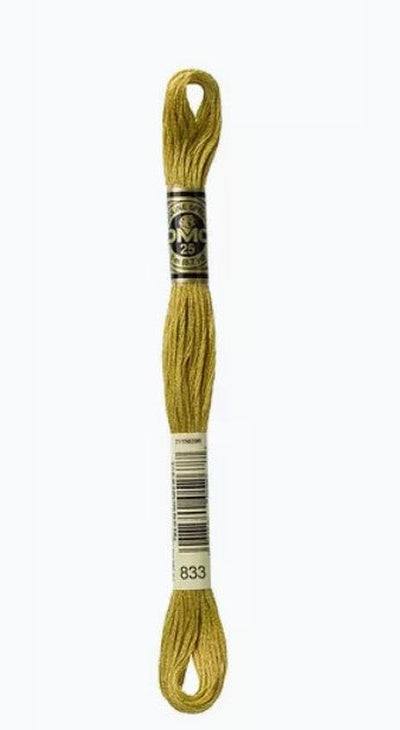 DMC 6 Strand Cotton Embroidery Floss / 833 LT Golden Olive