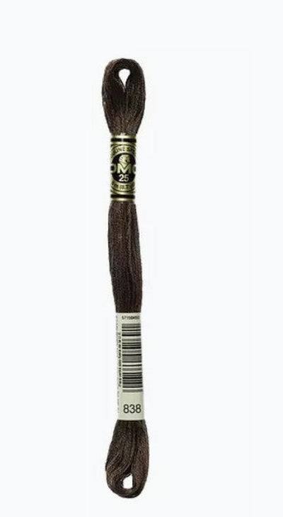 DMC 6 Strand Cotton Embroidery Floss / 838 V DK Beige Brown