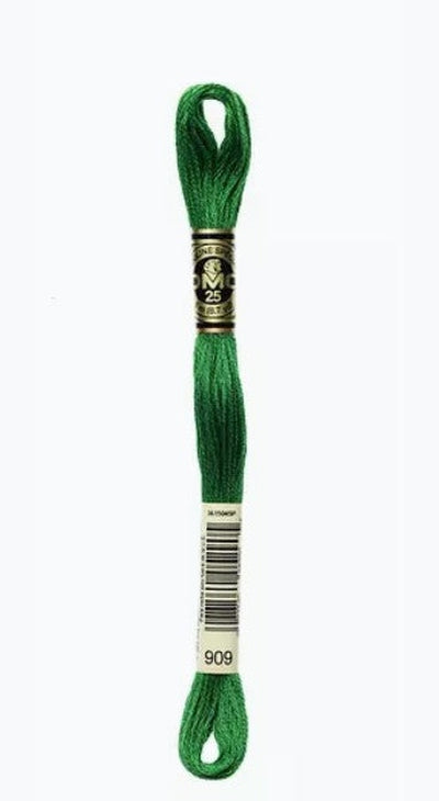 DMC 6 Strand Cotton Embroidery Floss / 909 V DK Emerald Green