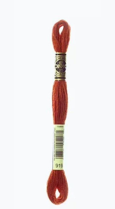 DMC 6 Strand Cotton Embroidery Floss / 919 Red Copper