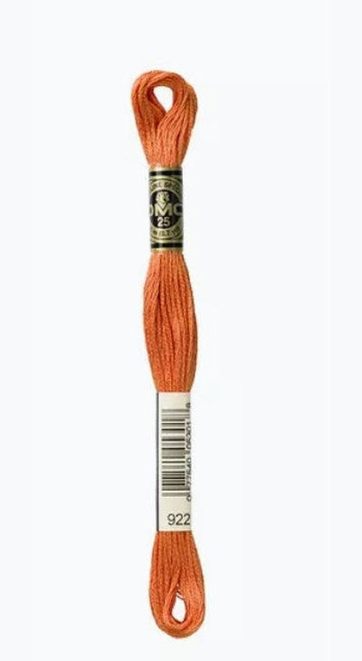 DMC 6 Strand Cotton Embroidery Floss / 922 LT Copper