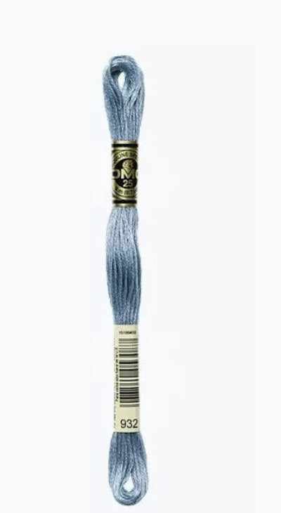 DMC 6 Strand Cotton Embroidery Floss / 932 LT Antique Blue