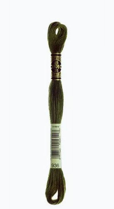 DMC 6 Strand Cotton Embroidery Floss / 936 V DK Avocado Green