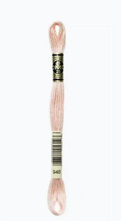 DMC 6 Strand Cotton Embroidery Floss / 948 V LT Peach