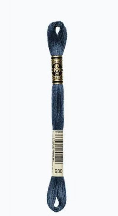 DMC 6 Strand Cotton Embroidery Floss / 930 DK Antique Blue