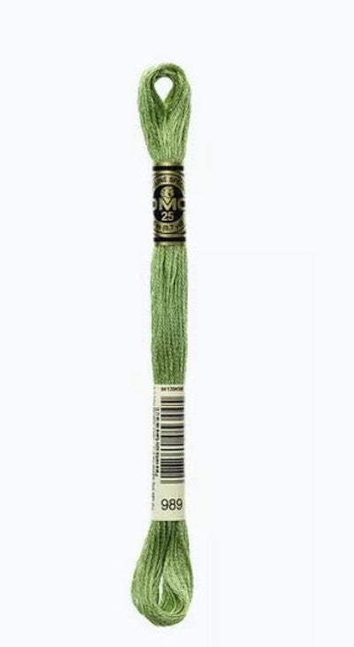 DMC 6 Strand Cotton Embroidery Floss / 989 Forest Green